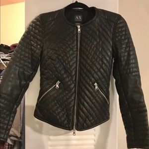Armani Exchange Women’s Leather Jacket Black XXS